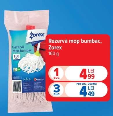 Rezervă mop bumbac, Zorex