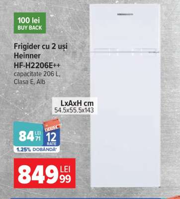 Frigider cu 2 uși Heinner HF-H2206E++