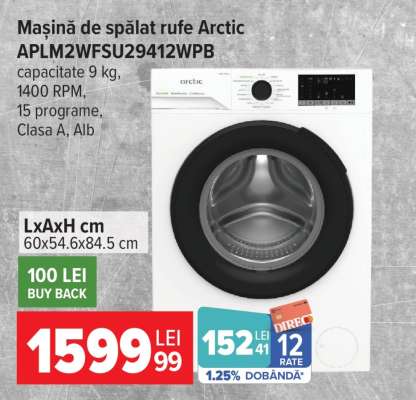 Mașină de spălat rufe Arctic APLM2WFSU29412WPB