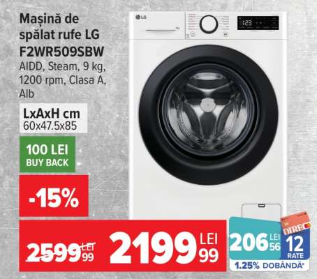 Mașină de spălat rufe LG F2WR509SBW
