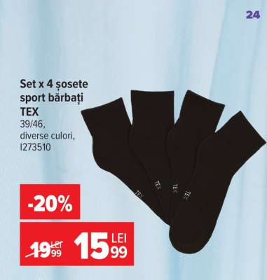 Set x 4 șosete sport bărbați TEX