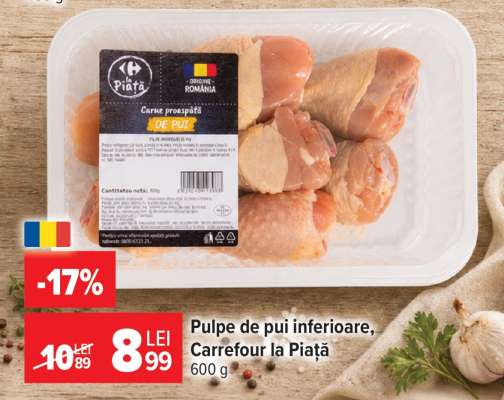 Pulpe de pui inferioare, Carrefour la Piață