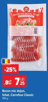 Bacon mic dejun, feliat, Carrefour Classic