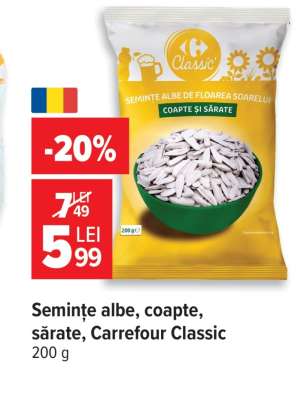 Semințe albe, coapte, sărate, Carrefour Classic