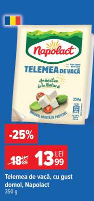 Telemea de vacă cu gust domol Napolact