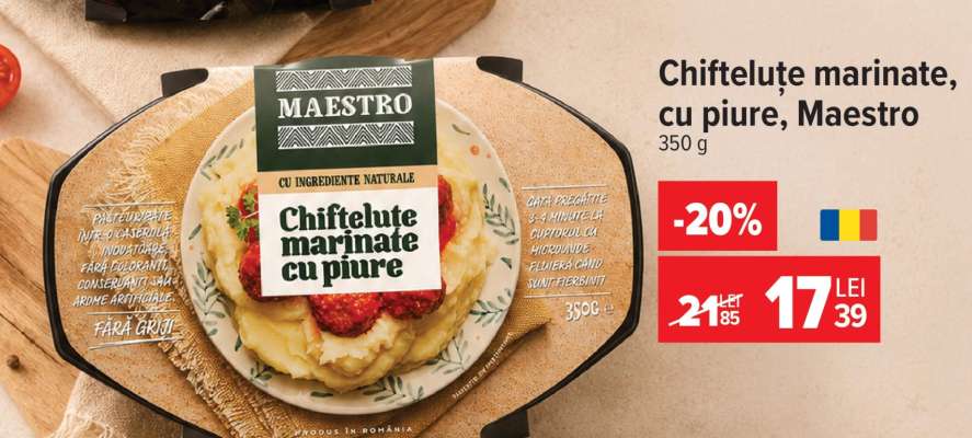 Chifteluțe marinate cu piure Maestro