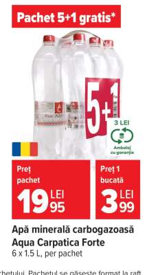 Apă minerală carbogazoasă Aqua Carpatica Forte