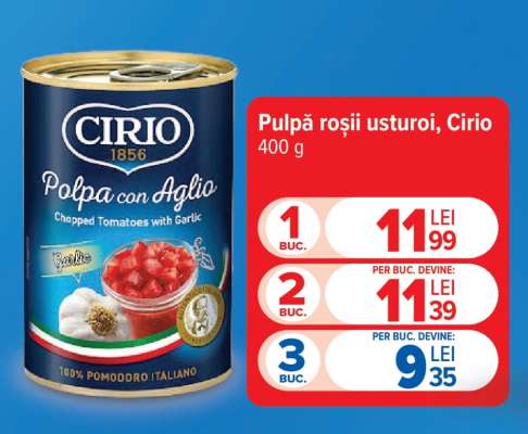 Pulpă roșii usturoi, Cirio