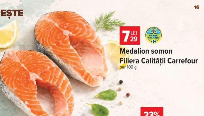 Medalion somon Filiera Calității Carrefour