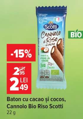 Baton cu cacao și cocos, Cannolo Bio Riso Scotti