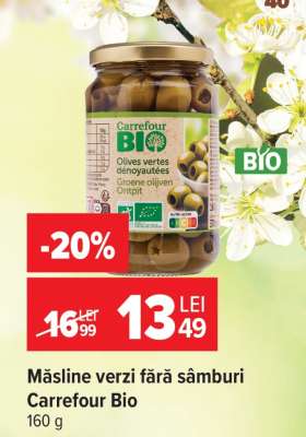 Măsline verzi fără sâmburi Carrefour Bio