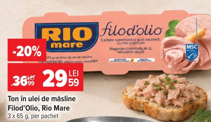 Ton în ulei de măsline Filod’Olio, Rio Mare