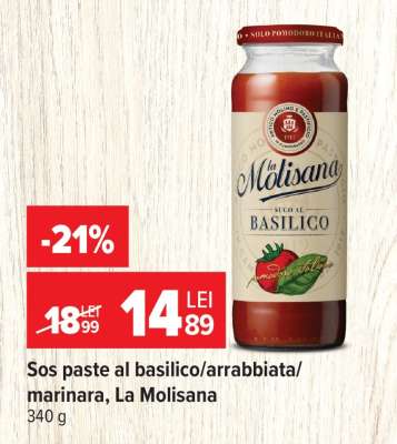 Sos paste al basilico/arrabbiata/marinara, La Molisana