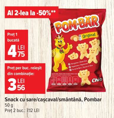 Snack cu sare/cașcaval/smântână, Pombar