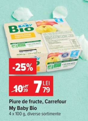 Piure de fructe, Carrefour My Baby Bio