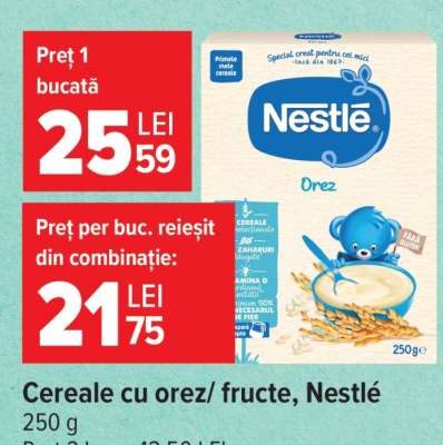 Cereale cu orez/ fructe, Nestlé