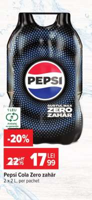 Pepsi Cola Zero zahăr
