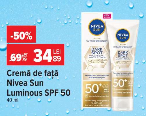 Cremă de față Nivea Sun Luminous SPF 50+