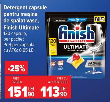 Detergent capsule pentru mașina de spălat vase, Finish Ultimate
