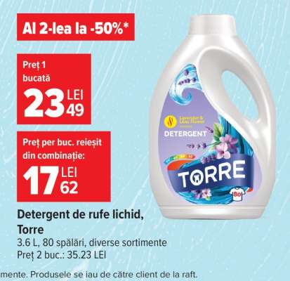 Detergent de rufe lichid, Torre