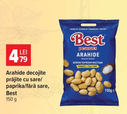 Arahide decojite prăjite cu sare/paprika/fără sare, Best