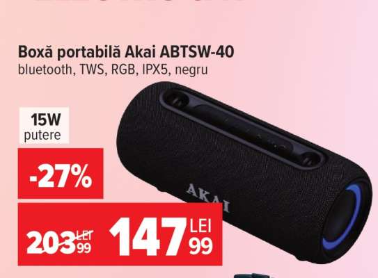 Boxă portabilă Akai ABTSW-40