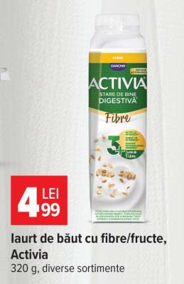 Iaurt de băut cu fibre/fructe, Activia
