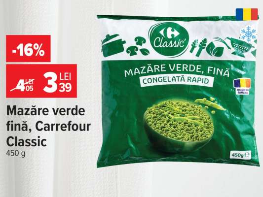 Mazăre verde fină Carrefour Classic