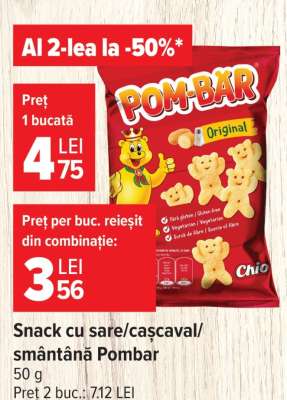Snack cu sare/cașcaval/smântână, Pombar