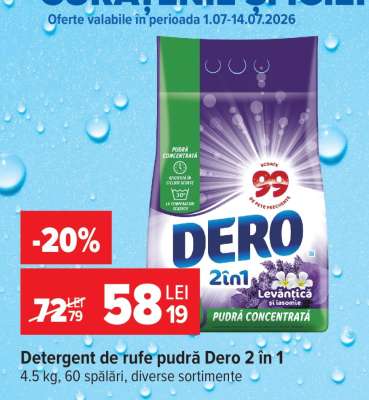 Detergent de rufe pudră Dero 2 in 1
