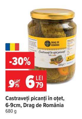 Castraveți picanți în oțet, 6-9cm, Drag de România