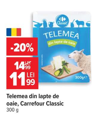 Telemea din lapte de oaie Carrefour Classic