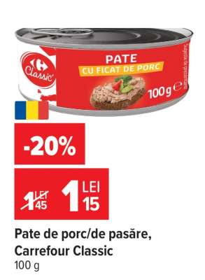 Pate de porc/de pasăre, Carrefour Classic