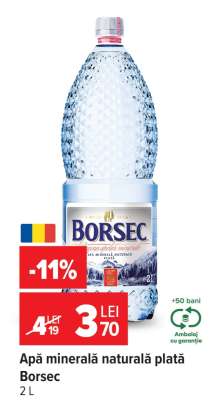 Apă minerală naturală plată Borsec