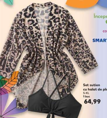 Set sutien cu halat de plajă