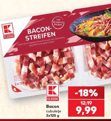 Bacon cubulețe 2x125 g