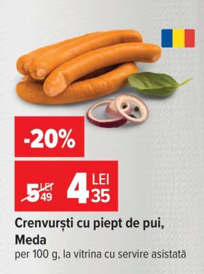 Crenvurști cu piept de pui Meda