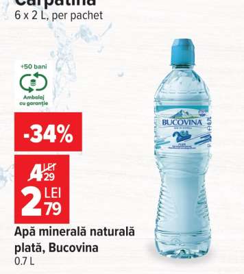 Apă minerală naturală plată Bucovina