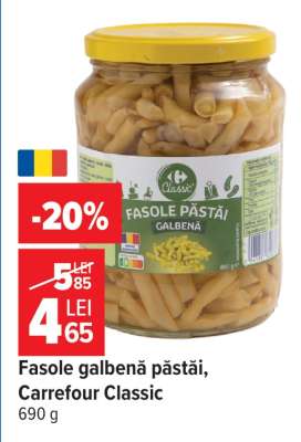 Fasole galbenă păstăi, Carrefour Classic