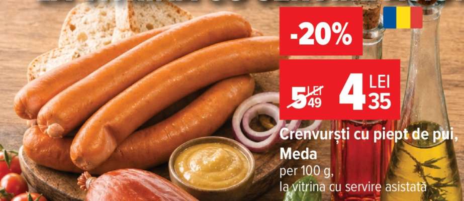 Crenvurști cu piept de pui Meda
