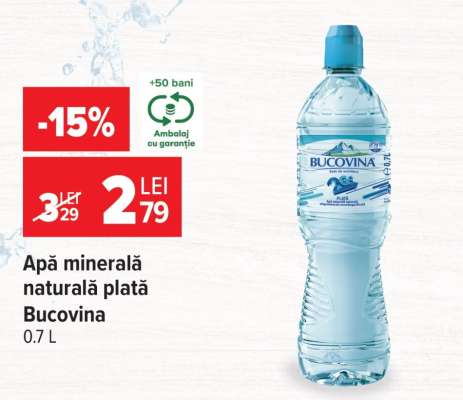 Apă minerală naturală plată Bucovina