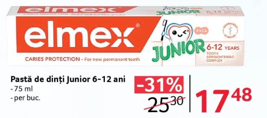 Pastă de dinți Junior 6-12 ani