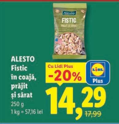 Alesto Fistic în coajă, prăjit și sărat