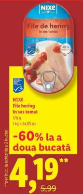 NIXE File hering în sos tomat