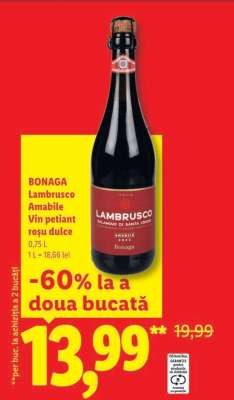 BONAGA Lambrusco Amabile Vin petiant roșu dulce