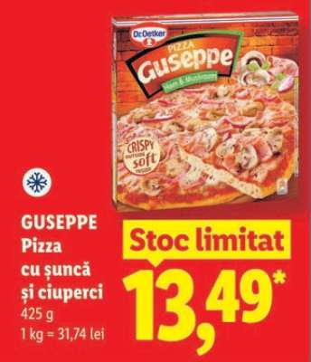 GUSEPPE Pizza cu șuncă și ciuperci