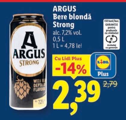 ARGUS Bere blondă Strong