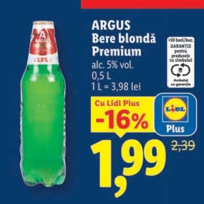 ARGUS Bere blondă premium