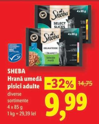 SHEBA Hrană umedă pisici adulte