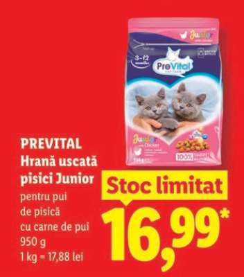 PREVITAL Hrană uscată pisici Junior